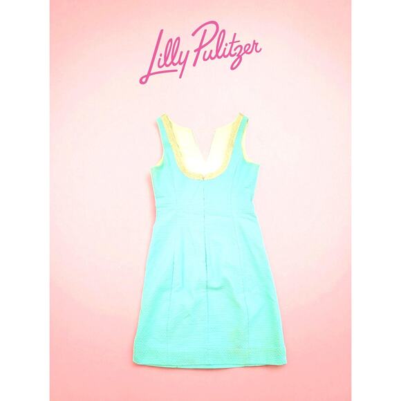 Lilly Pulitzer Janice Shift Dress - Size 2 - Aqua Blue GUC - Picture 2 of 6